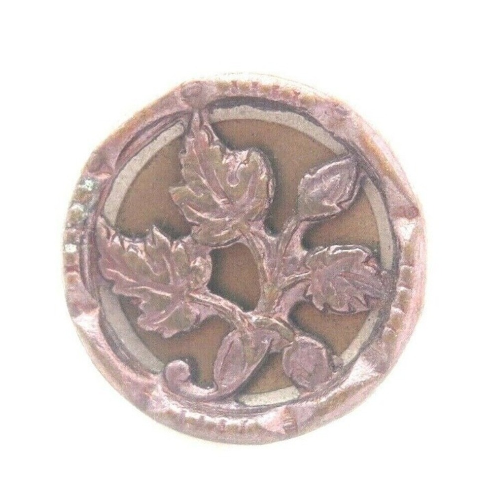 Victorian Antique Bronze Silver & Gold Toned Button